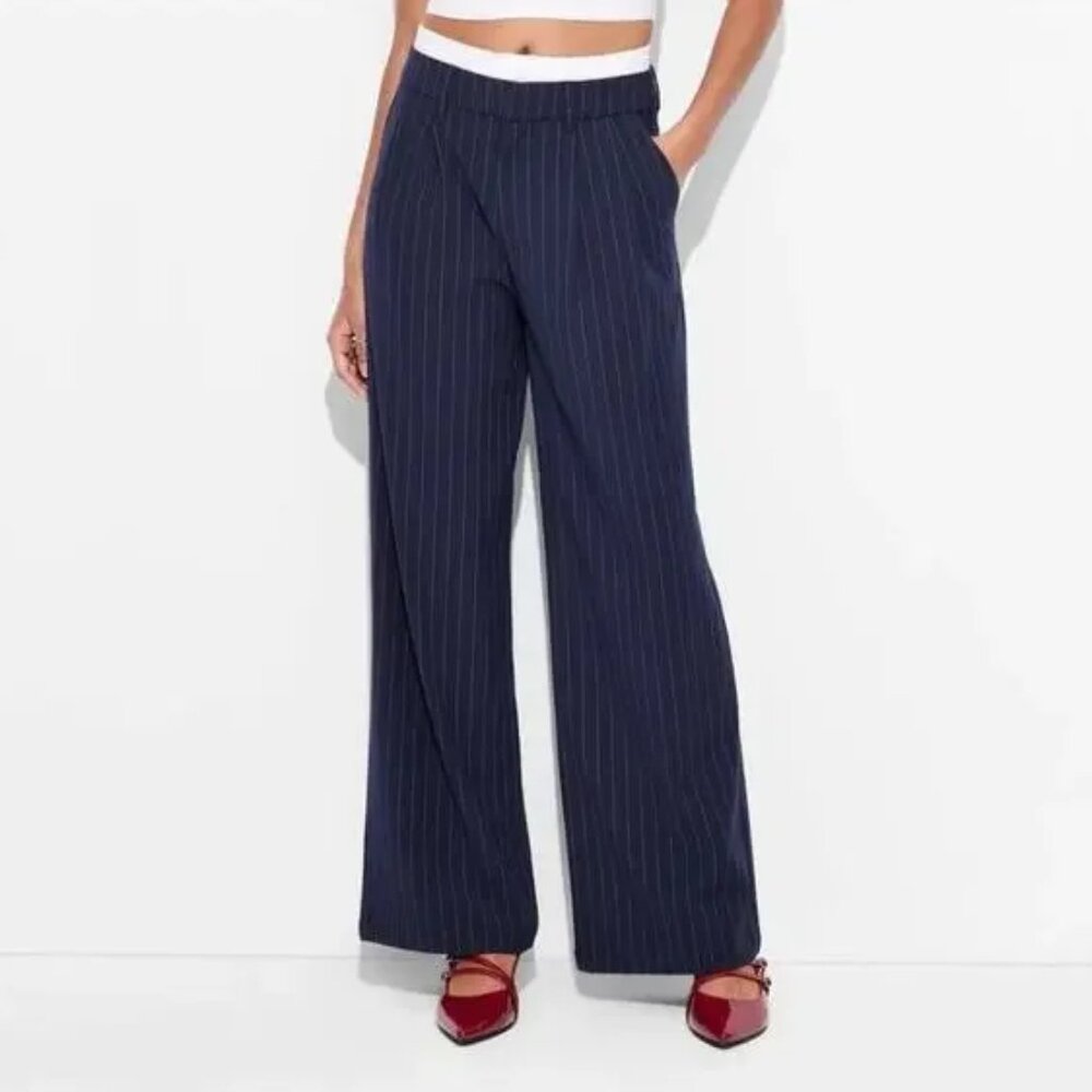 wild fable target navy pinstripe dress pants boxer style